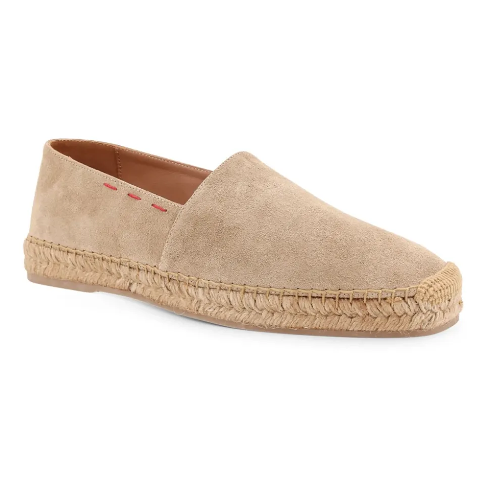 Espadrillas in Rafia con Cuciture a Contrasto