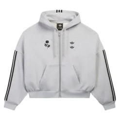 Felpa con cappuccio e zip integrale con logo