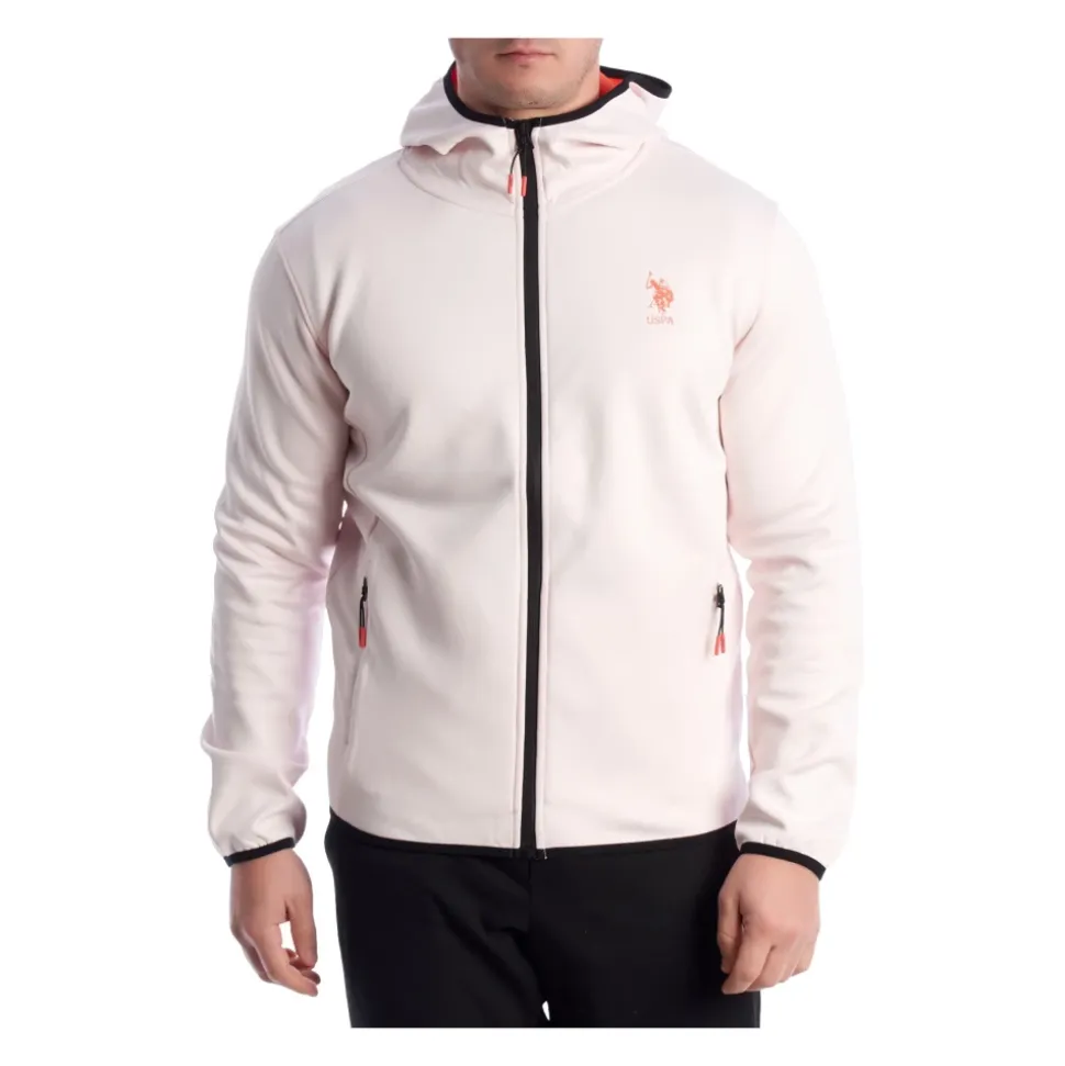 Felpa con cappuccio e zip in pile
