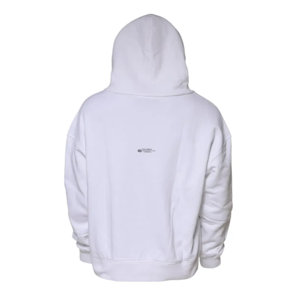 Felpa Bianca con Cappuccio Logo
