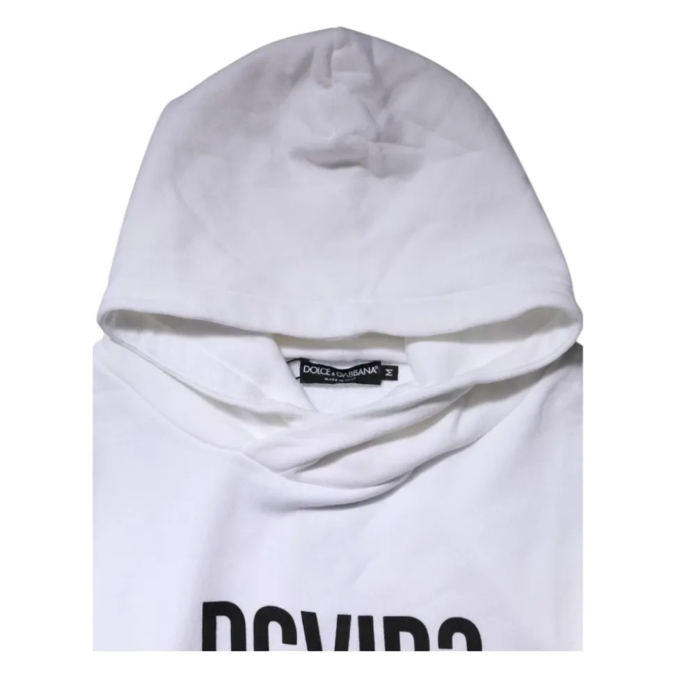 Felpa Bianca con Cappuccio Logo
