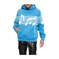 Felpa Blu Stampata con Stave Print