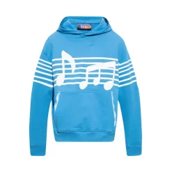 Felpa Blu Stampata con Stave Print