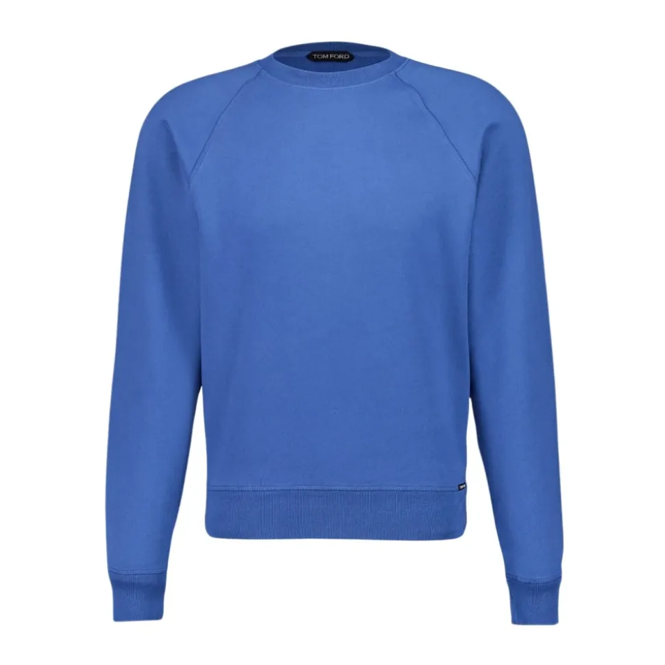 Felpa collo a giro Denim Blu