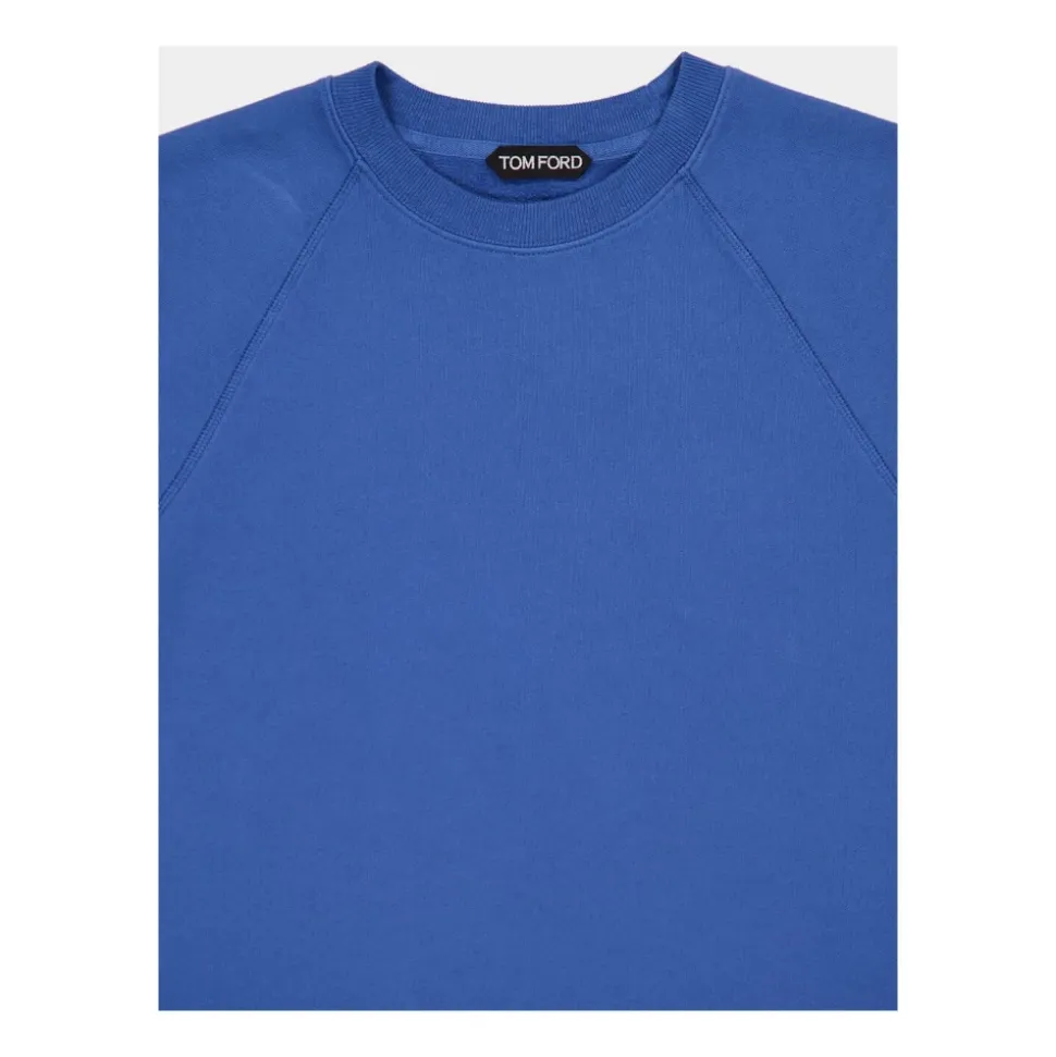 Felpa collo a giro Denim Blu