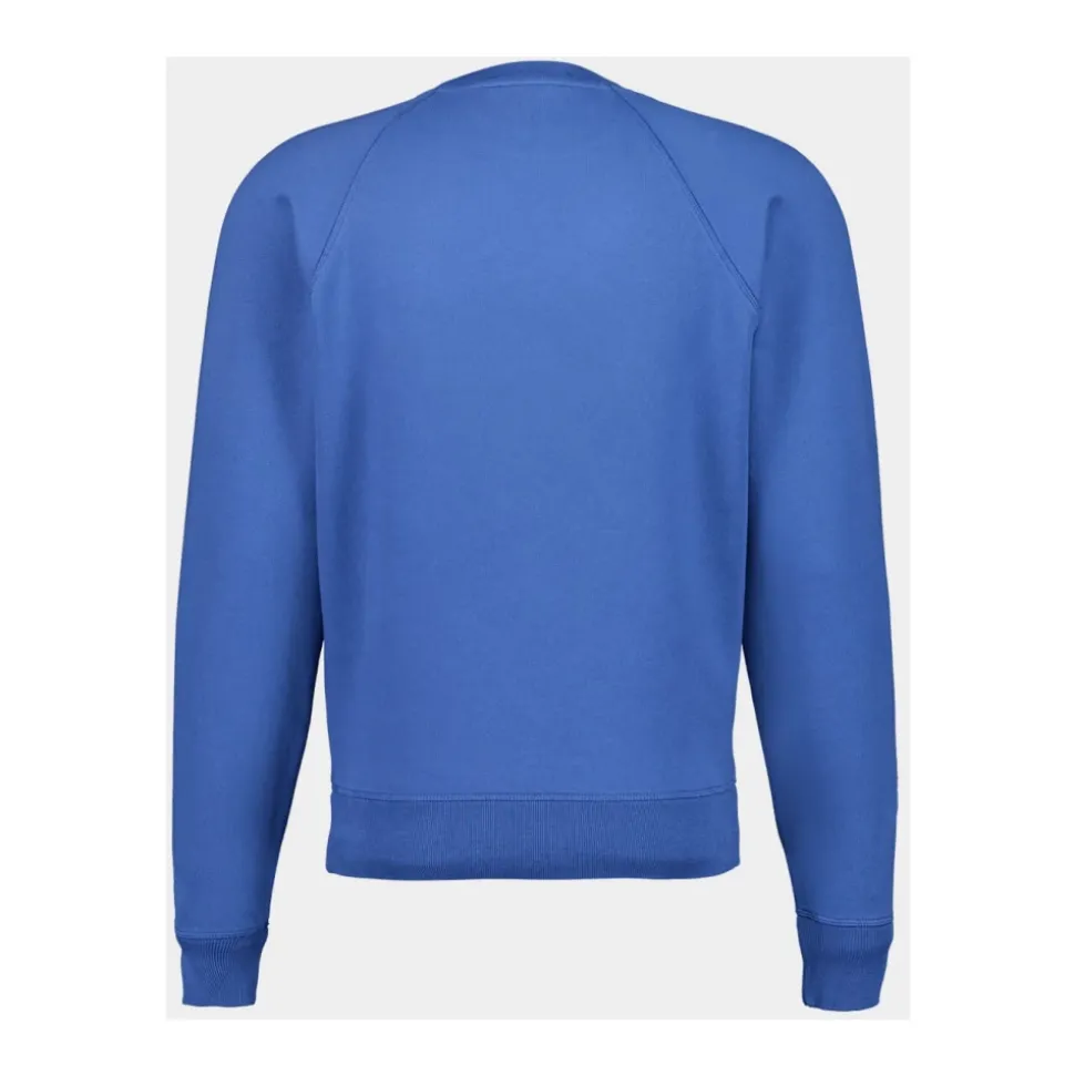 Felpa collo a giro Denim Blu