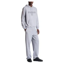 Felpa con cappuccio in cotone con logo stampato