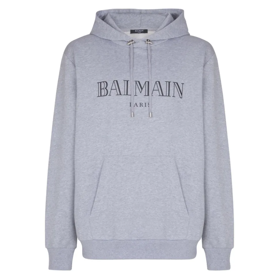 Felpa con cappuccio in cotone con logo stampato