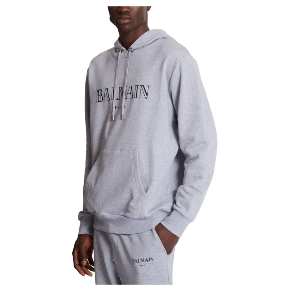 Felpa con cappuccio in cotone con logo stampato