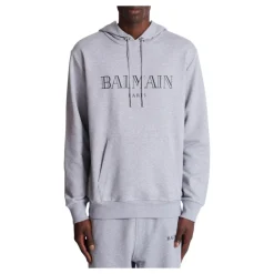 Felpa con cappuccio in cotone con logo stampato