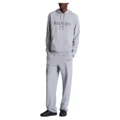 Felpa con cappuccio in cotone con logo stampato