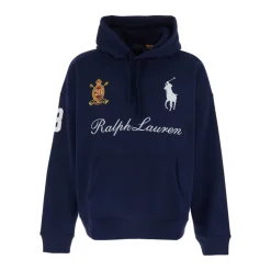 Felpa con cappuccio regular fit con maxi ricamo cavallo