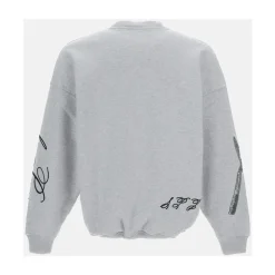 Felpa girocollo con ricamo all-over