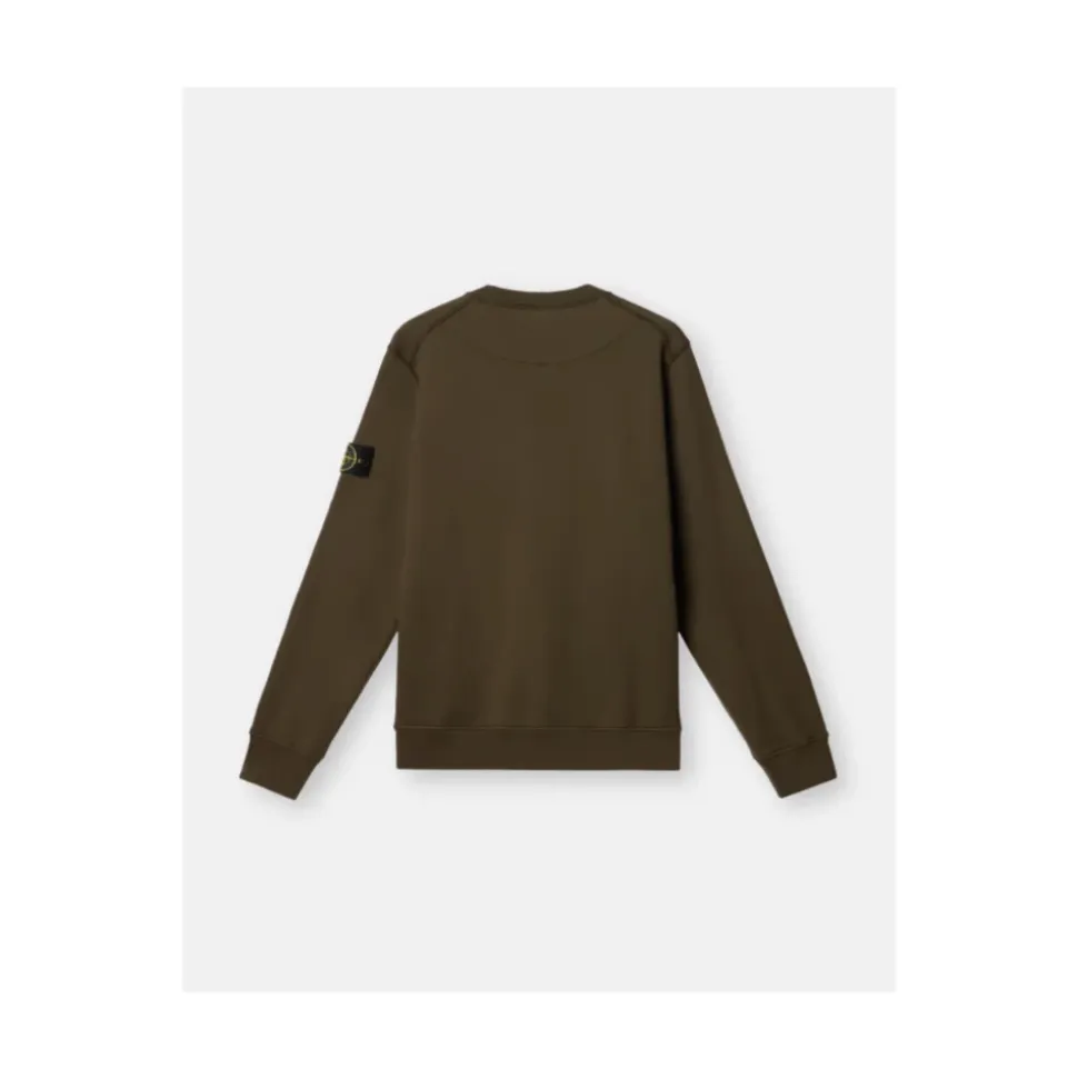 Felpa Girocollo Verde Militare