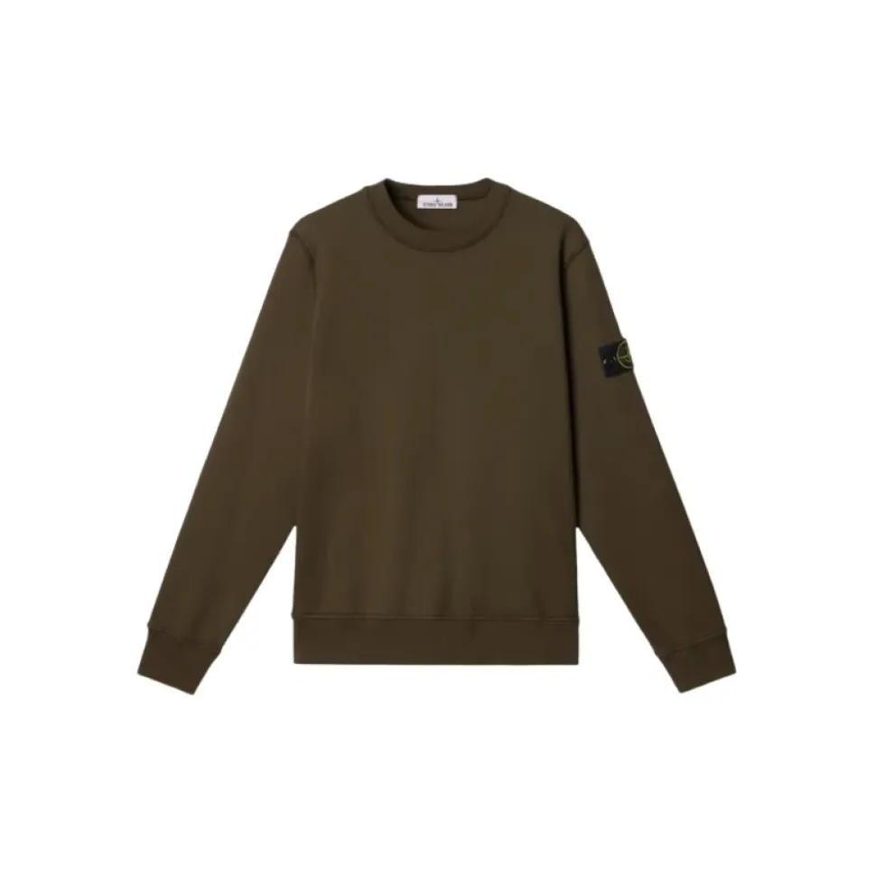 Felpa Girocollo Verde Militare