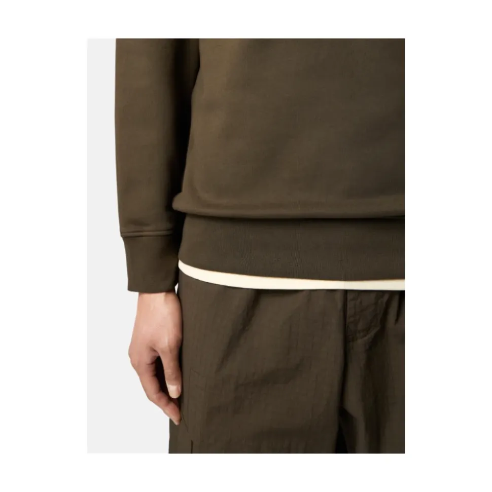 Felpa Girocollo Verde Militare