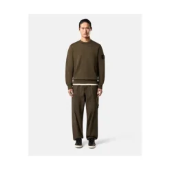 Felpa Girocollo Verde Militare