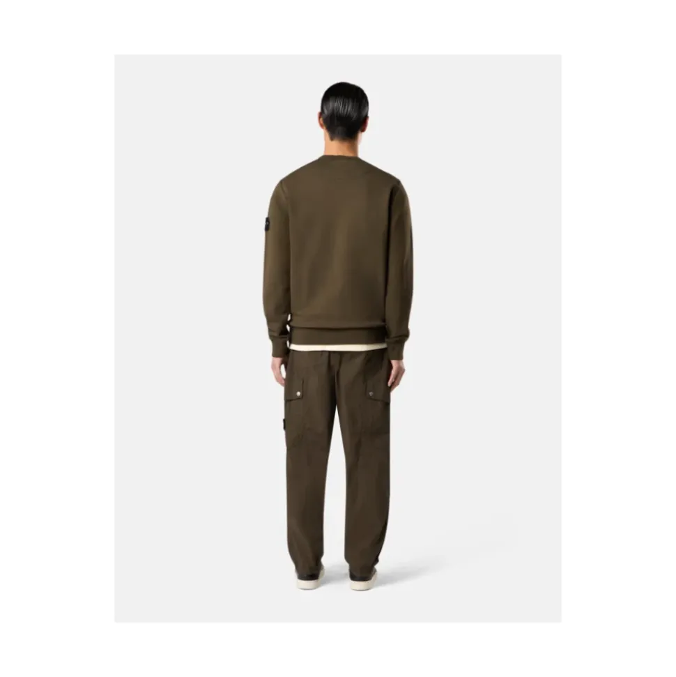 Felpa Girocollo Verde Militare