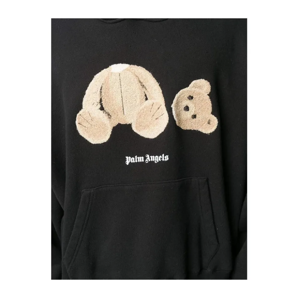 Felpa nera con logo stampato