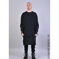 Felpa Oversize Urbana con Dettagli a Zip
