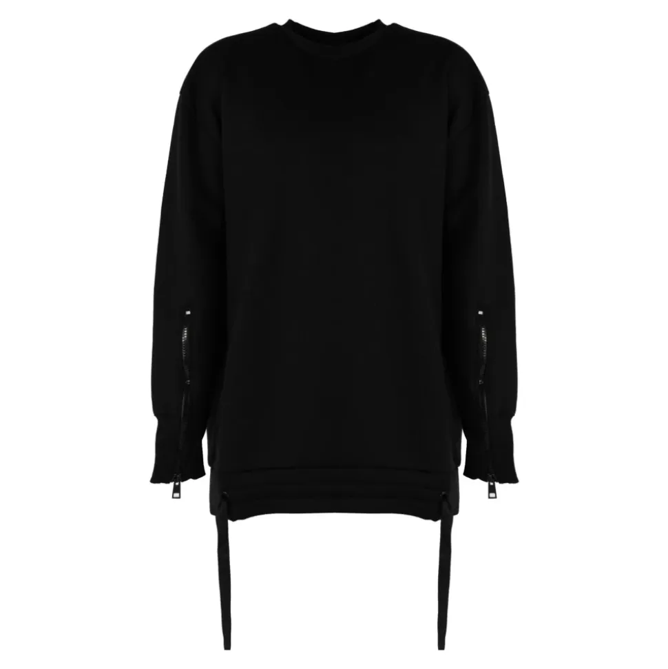 Felpa Oversize Urbana con Dettagli a Zip