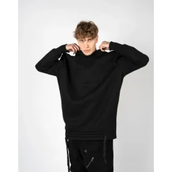 Felpa Oversize Urbana con Dettagli a Zip