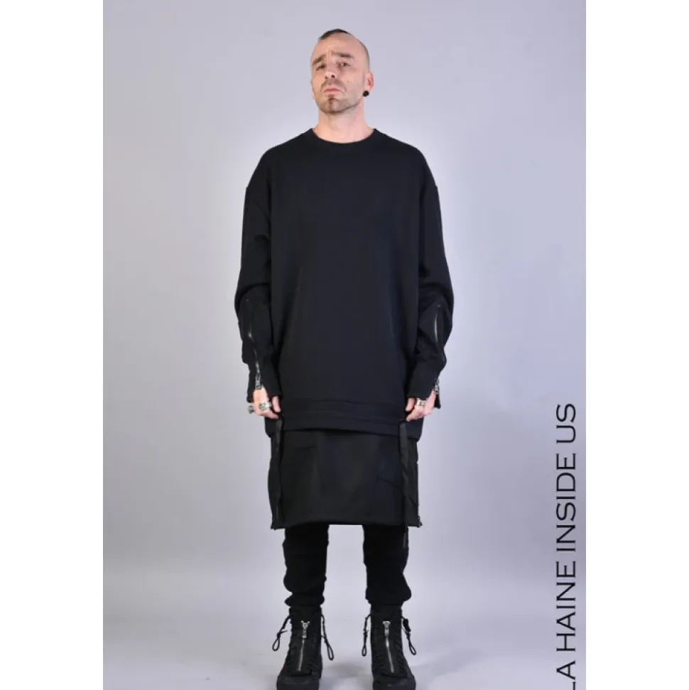 Felpa Oversize Urbana con Dettagli a Zip