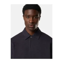 Felpa Polo Blu in Cotone Pesante
