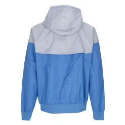 Giacca con Cappuccio Windrunner Sportiva Blu/Grigio