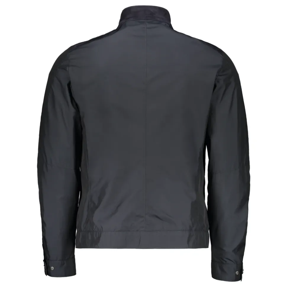 Giacca con pannello in pelle e zip intera