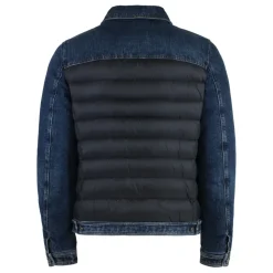 Giacca di jeans con inserti in nylon trapuntato