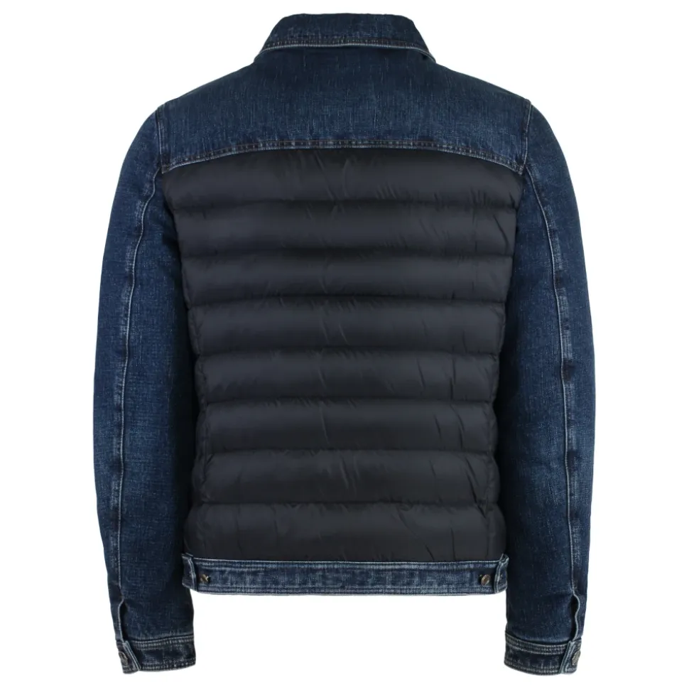 Giacca di jeans con inserti in nylon trapuntato