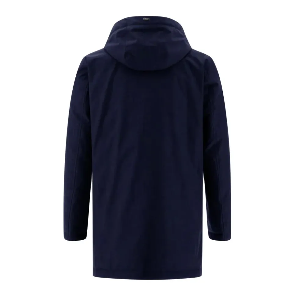 Giacca tecnica in lana con cappuccio staccabile