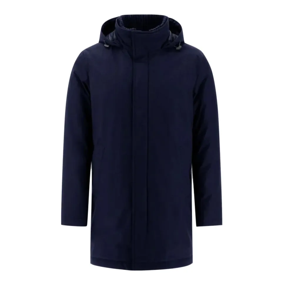 Giacca tecnica in lana con cappuccio staccabile