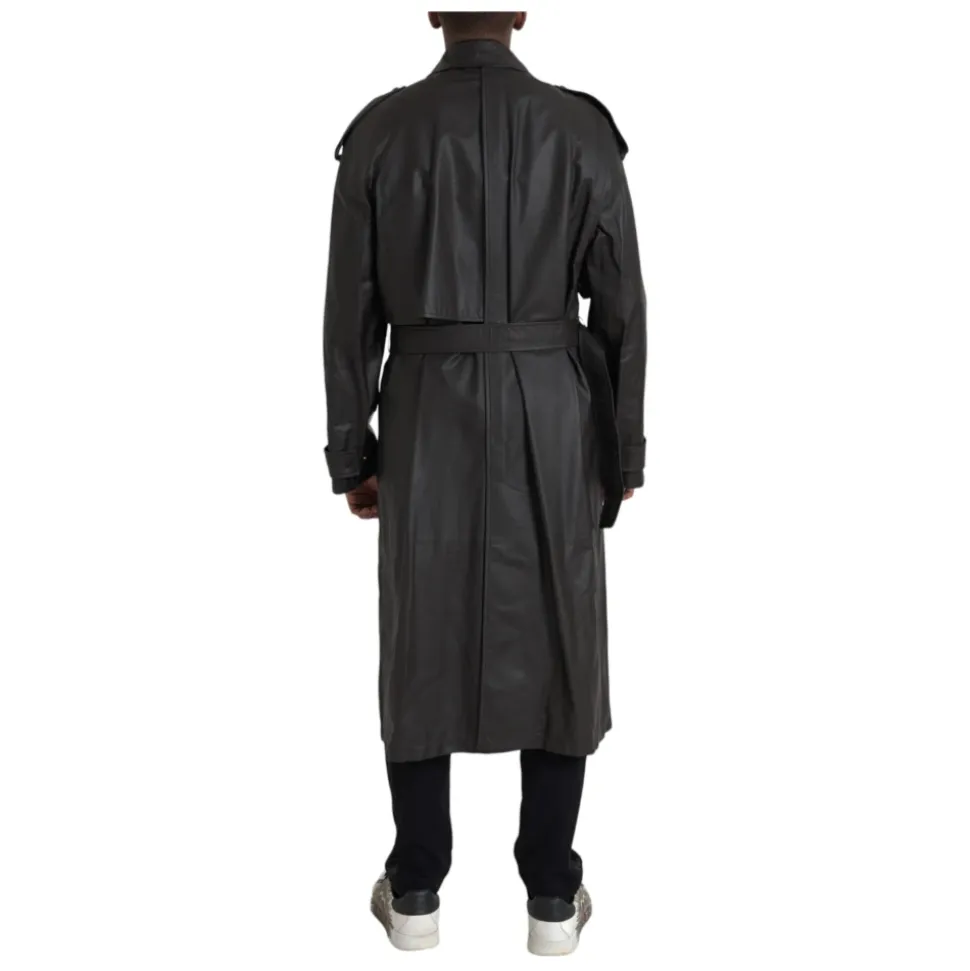 Giacca Trench Impermeabile in Pelle