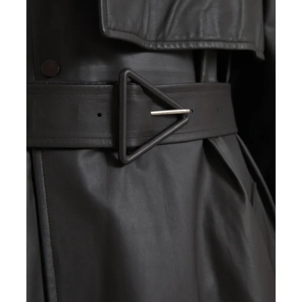 Giacca Trench Impermeabile in Pelle