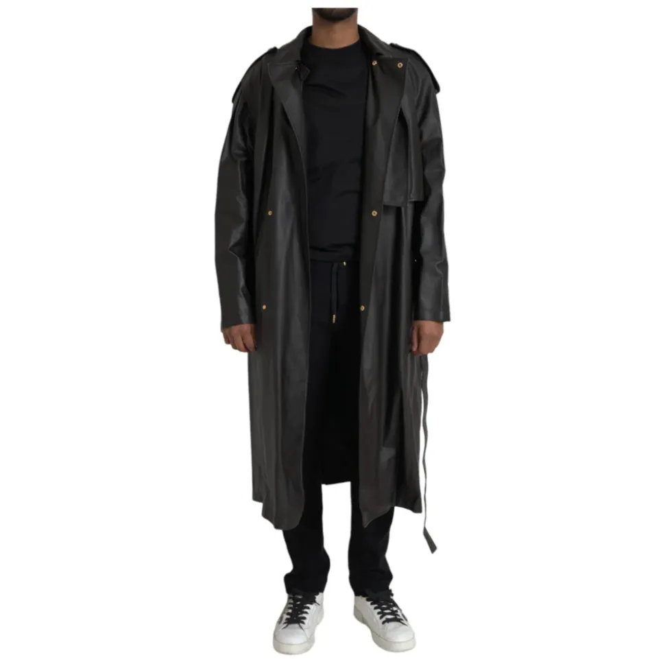 Giacca Trench Impermeabile in Pelle