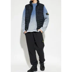 Gilet con Collo a Lupo Imbottito in Piuma