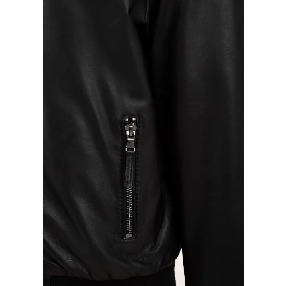 Giubbotto in Pelle Reversibile Derek Seamless 20 Nero