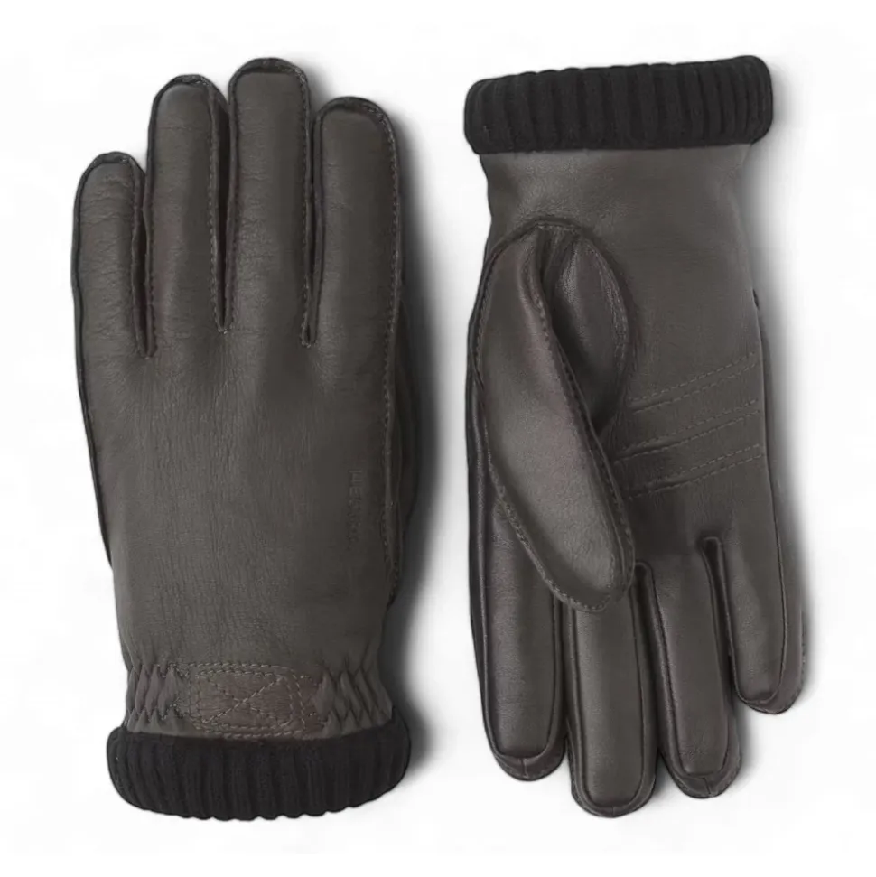 Guanti Deerskin Primaloft Rib, Marrone Scuro