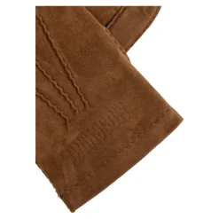 Guanti in camoscio con logo ricamato