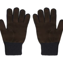 Guanti in cashmere con inserto in camoscio