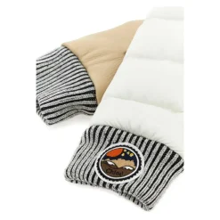 Guanti in nylon e pelle bicolore