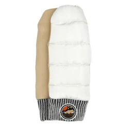 Guanti in nylon e pelle bicolore