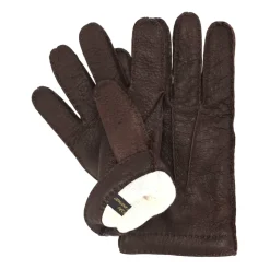 Guanti in Pecari Marrone con Fodera in Cashmere