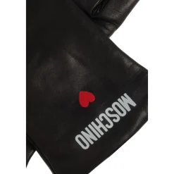 Guanti in pelle con logo stampato