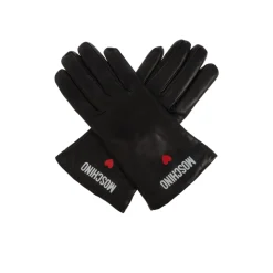 Guanti in pelle con logo stampato