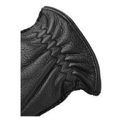Guanti in Pelle di Alce Cuciti a Mano con Fodera in Cashmere, Nero