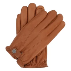 Guanti in pelle marrone con funzione touch screen