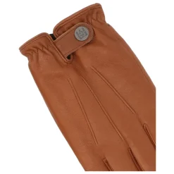 Guanti in pelle marrone con funzione touch screen